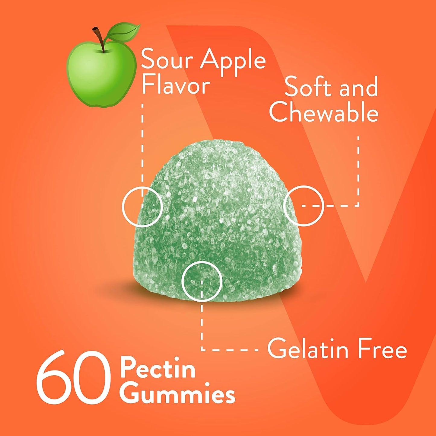 Extra Strength Viteey Vitamin C Gummies for Adults & Teens - Immune Support Booster - Vegan, Gluten Free - Sour Apple Flavored Chewables