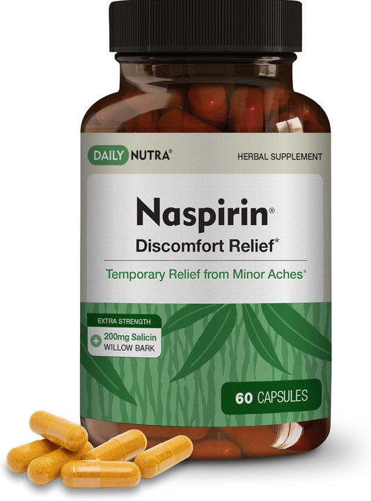 Extra Strength White Willow Bark Supplement with Turmeric & Boswellia for Head, Back, Shoulder, Neck, Knees, & Joints - 60 Capsules