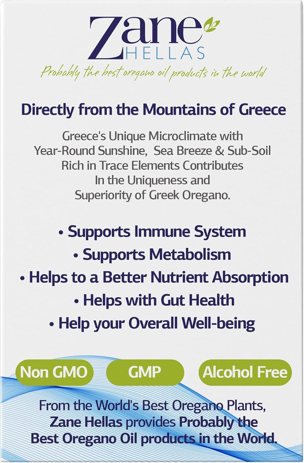 Extra Strength Zane Hellas Oregano Oil Softgels - 100 mg Carvacrol - 60 Softgels - Greek Essential Oil