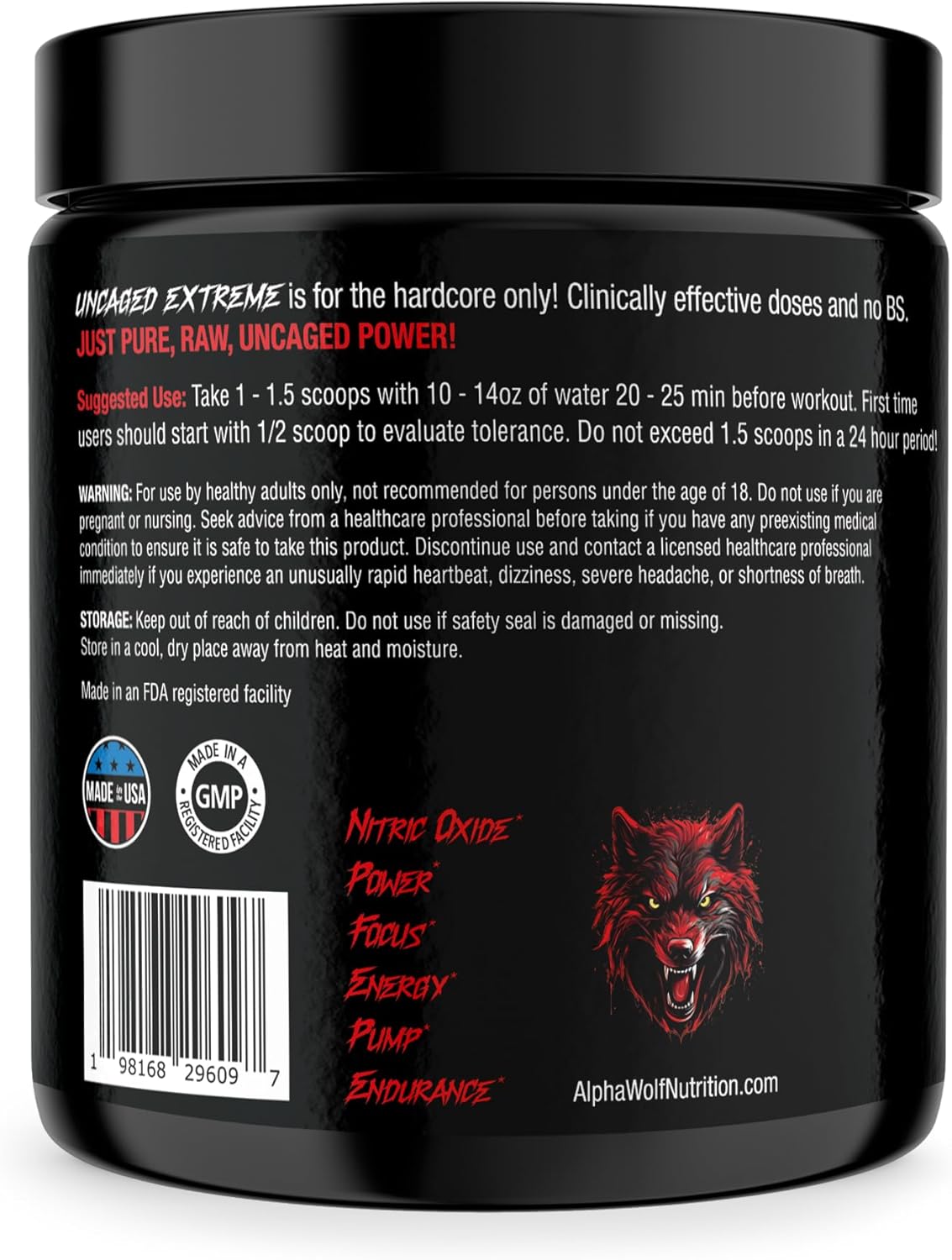 Extreme Energy and Focus Pre-Workout Powder with L-Citrulline and Beta-Alanine - 30 Servings - 1.22 Pound