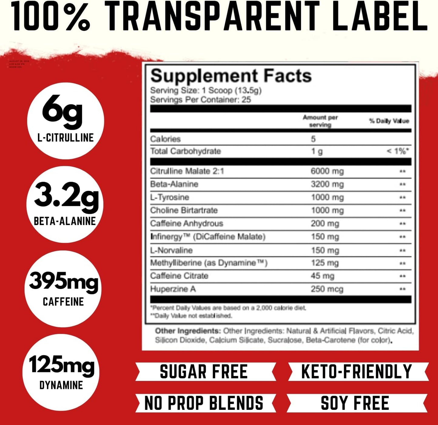 Extreme Preworkout Supplement for Men & Women - Strong Powder with Caffeine and Dynamine - Best High Stim Pre-Workout for Pumps, Energy & Focus