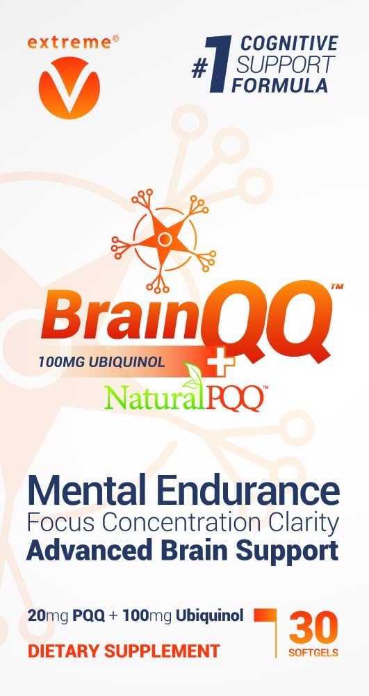 Extreme V, Inc BrainQQ: High Absorption Nootropic Formula for Concentration, Focus, and Memory Peak Performance - Ubiquinol (QH) and Natural PQQ Included