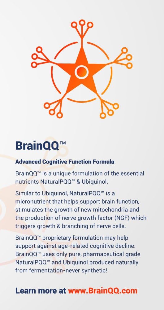 Extreme V, Inc BrainQQ: High Absorption Nootropic Formula for Concentration, Focus, and Memory Peak Performance - Ubiquinol (QH) and Natural PQQ Included