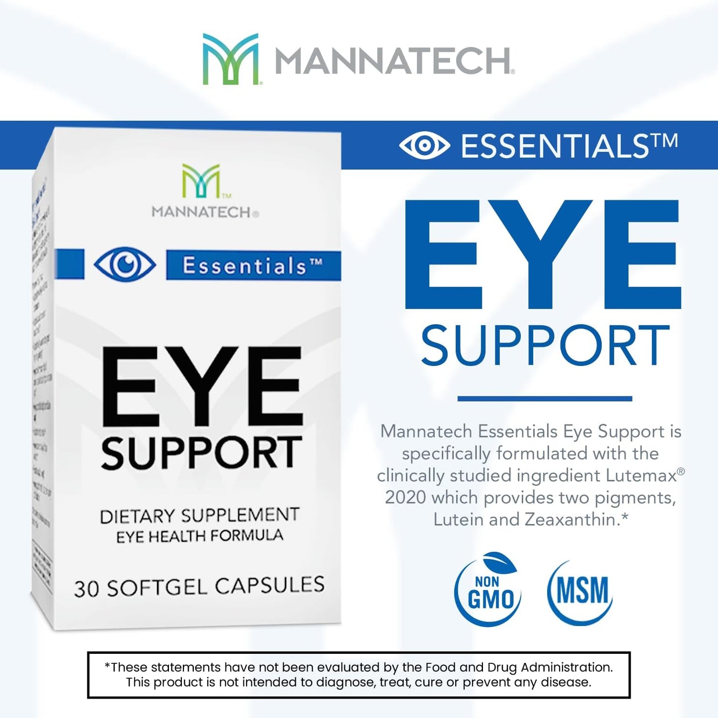 Eye Care Supplement with Lutein & Zeaxanthin for General Eye Health - 30 Softgels
