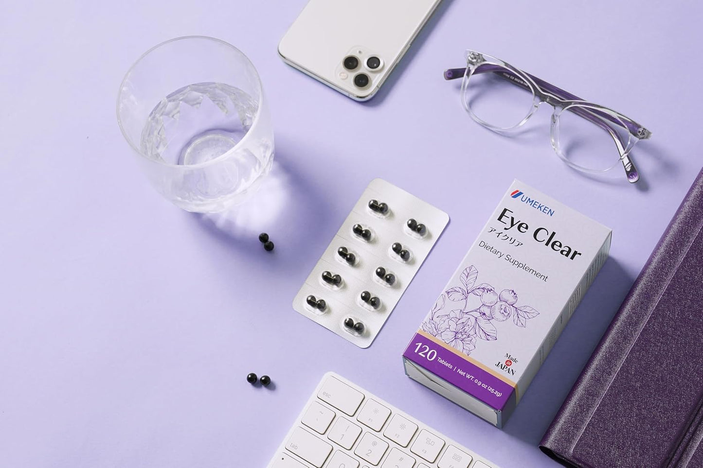 Eye Clear: Blueberry & Ginkgo Vision Supplements for Adults - 120 Tablets