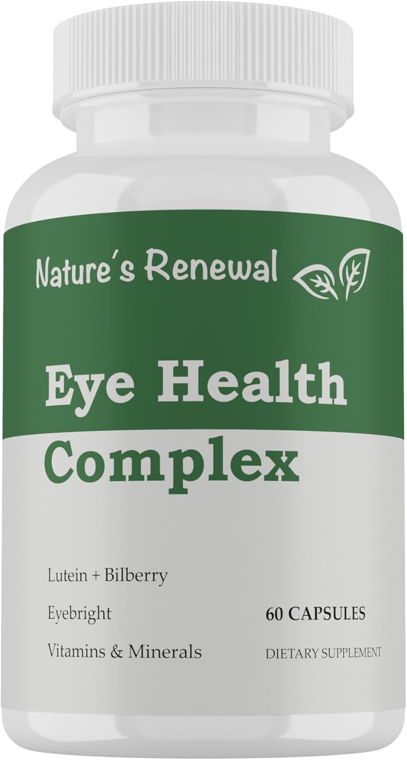 Eye Health Complex Supplement with Lutein, Zeaxanthin, Lycopene, Bilberry, Eyebright, Carotenoids - Macular Support, Sight Care, Vision Antioxidants - 60 Capsules