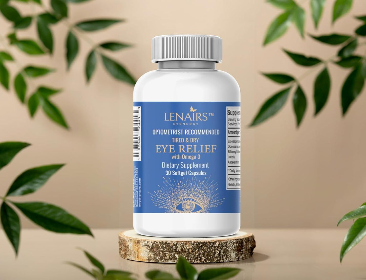 Eye Health Softgels - Relief for Tired & Dry Eyes with Omega 3, EPA & DHA, Bilberry, Lutein, Astaxanthin - Ideal for Computer Eye Strain and Digital Fatigue - Gluten Free