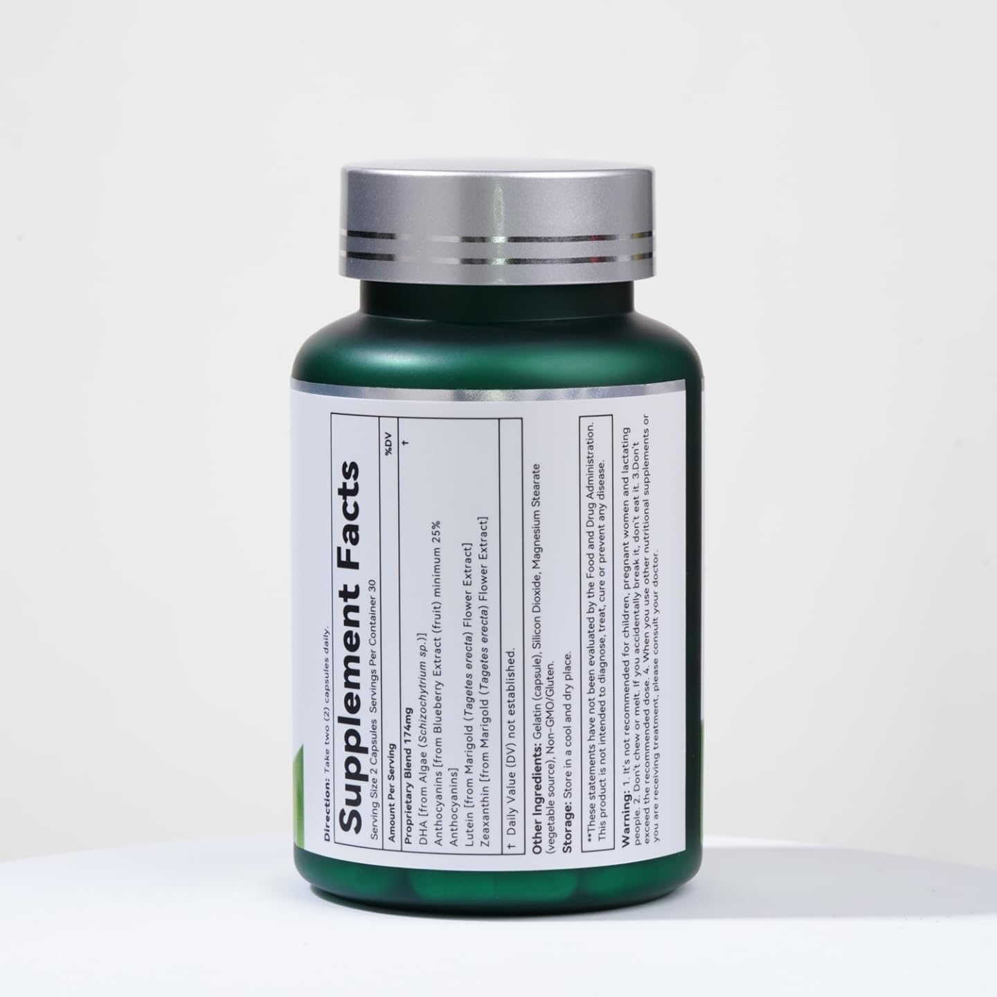 Eye Health Supplement with Lutein, DHA, Blueberry Extract, Zeaxanthin - 60 Capsules USA Made - Flynew Eye Care Formula