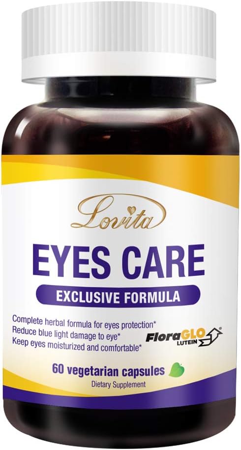 Eye Health Support Supplement with FloraGLO Lutein, Black Currant, and Eyebright - 60 Capsules for Vision, Eye Strain, and Dry Eye