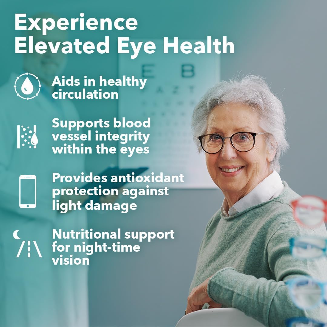 Eye Health & Vision Support Supplement - Carrot Root, Bilberry, Ginkgo Biloba, Lutein, Zeaxanthin, & More - 60 Capsules