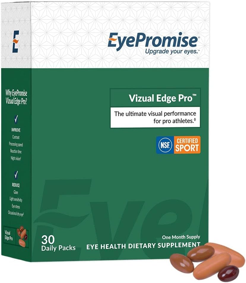 EyePromise Vizual Edge Pro Performance Eye Vitamin - 30 Day Supply Packets - NSF Certified Sports Vision Support