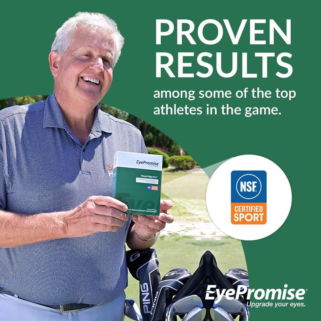 EyePromise Vizual Edge Pro Performance Eye Vitamin - 30 Day Supply Packets - NSF Certified Sports Vision Support