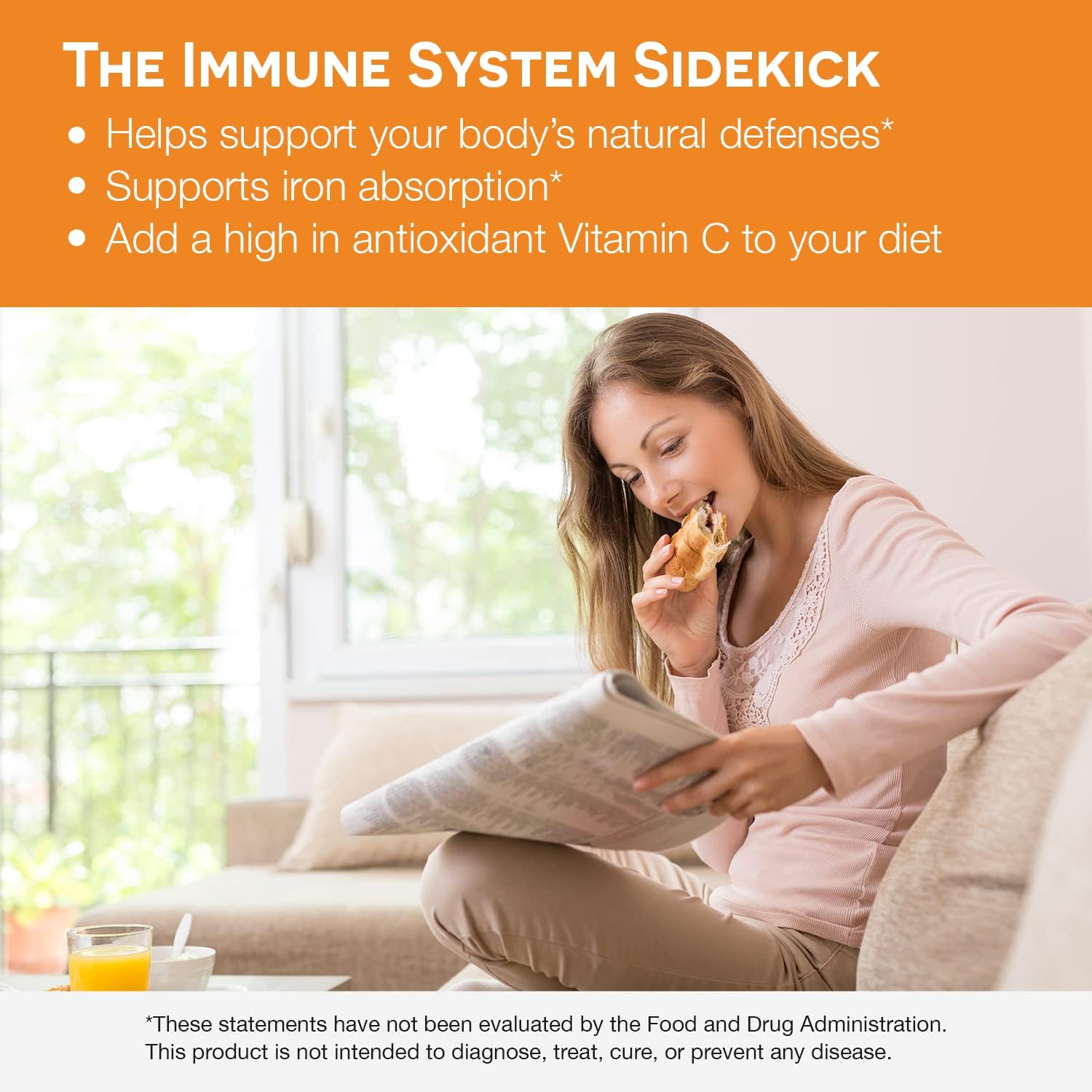 EZ Melts Sugar-Free Vitamin C 500 mg Tablets - Fast Dissolving, 30-Day Supply