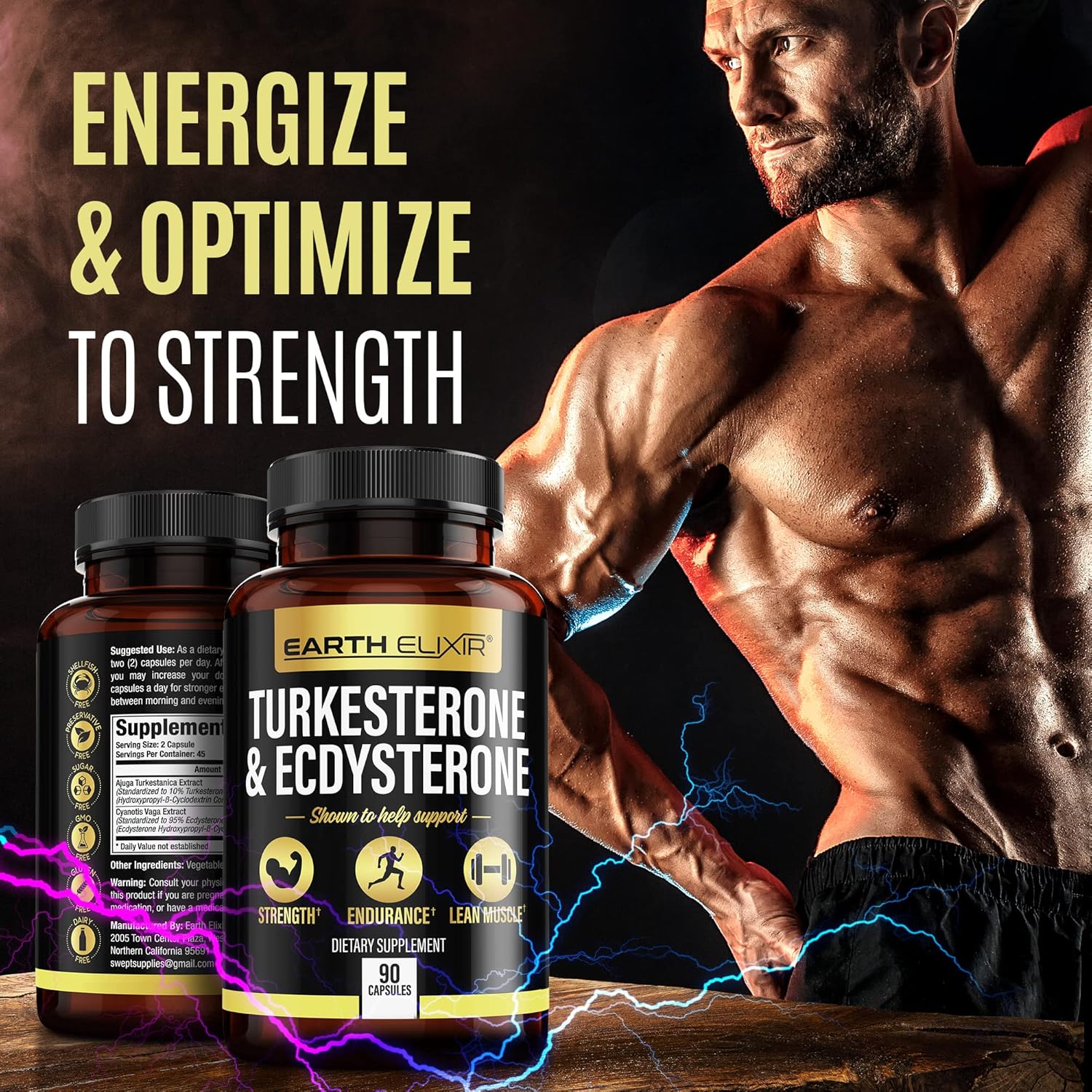 Fadogia Agrestis, Tongkat Ali, Turkesterone, Ecdysterone Supplements Bundle - 180 Capsules