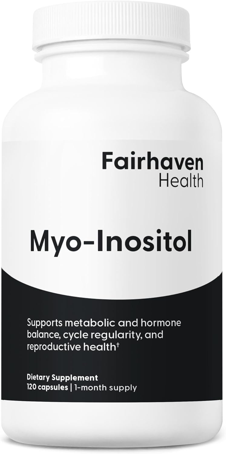Fairhaven Health Myo-Inositol Supplement 2000mg | Vitamin B8 for Women | Vegan Inositol Capsules | 120 Count