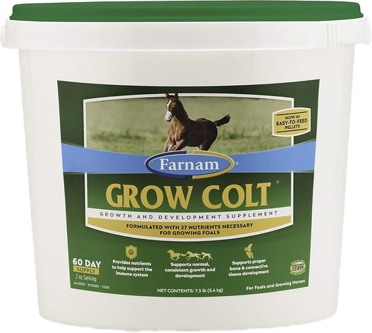 Farnam Grow Colt Supplement for Growth & Development - 7.5 lbs, 60 Day Supply for Healthy Foal Growth