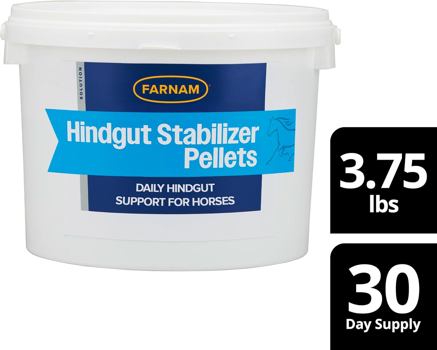 Farnam Hindgut Stabilizer Pellets: Daily Digestive & Immune Supplement for Horses - Balances Microbiome for Optimal Digestion