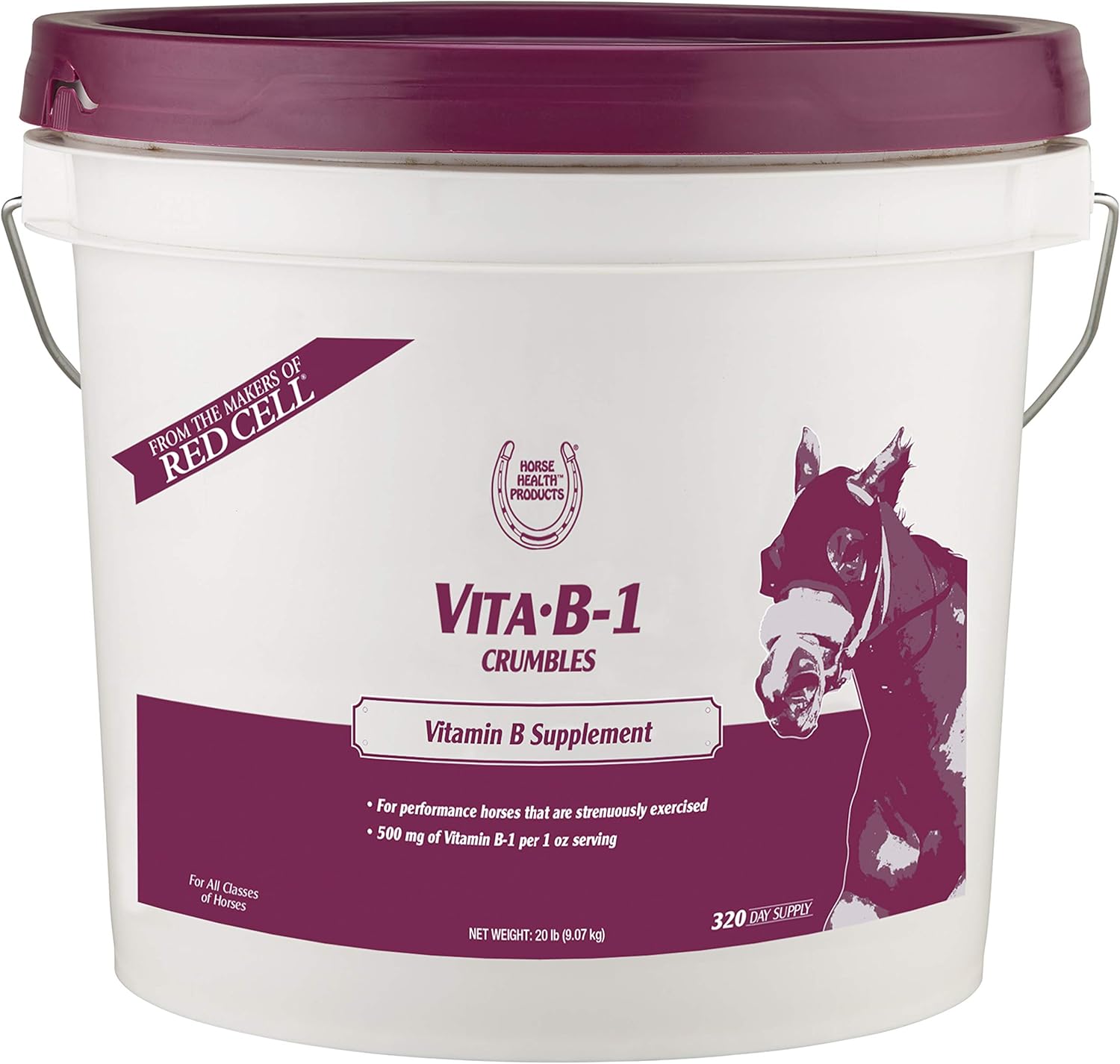 Farnam Horse Health Vita B-1 Crumbles Supplement - 20 lbs, 320 Day Supply for Performance Horses