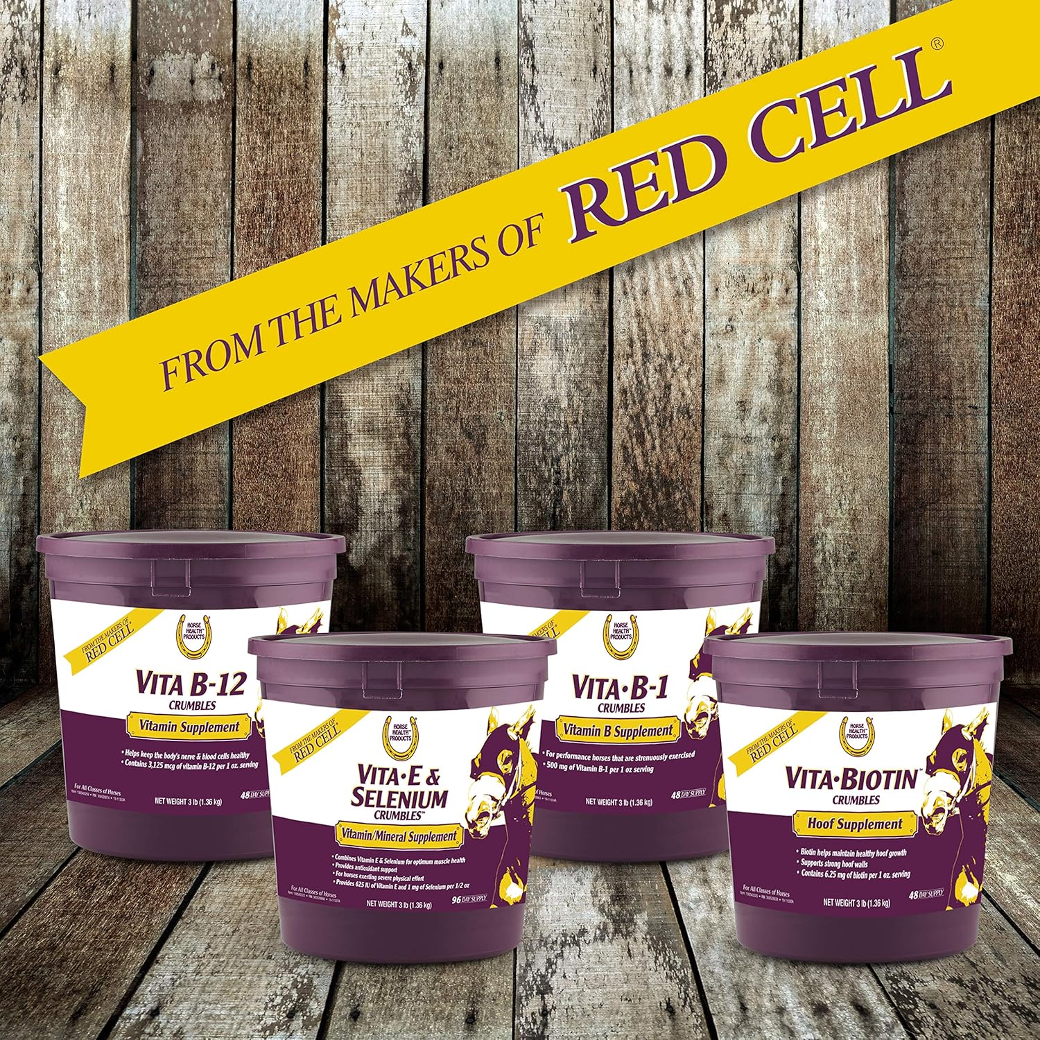 Farnam Horse Health Vita B-1 Crumbles Supplement 3 lbs - Supports Muscle Activity & Metabolism for Performance, 48 Day Supply