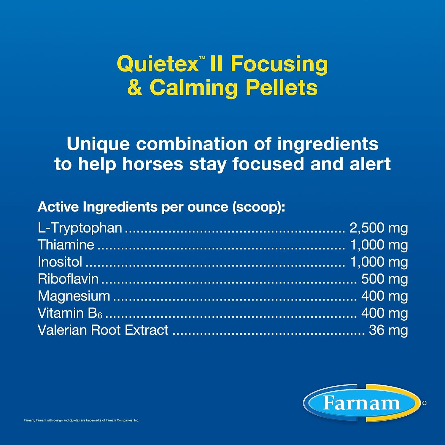 Farnam Quietex II Horse Calming Supplement Pellets - 1.625 lbs - Manage Nervous Behavior - Keep Horses Calm in Stressful Situations - 26 Day Supply