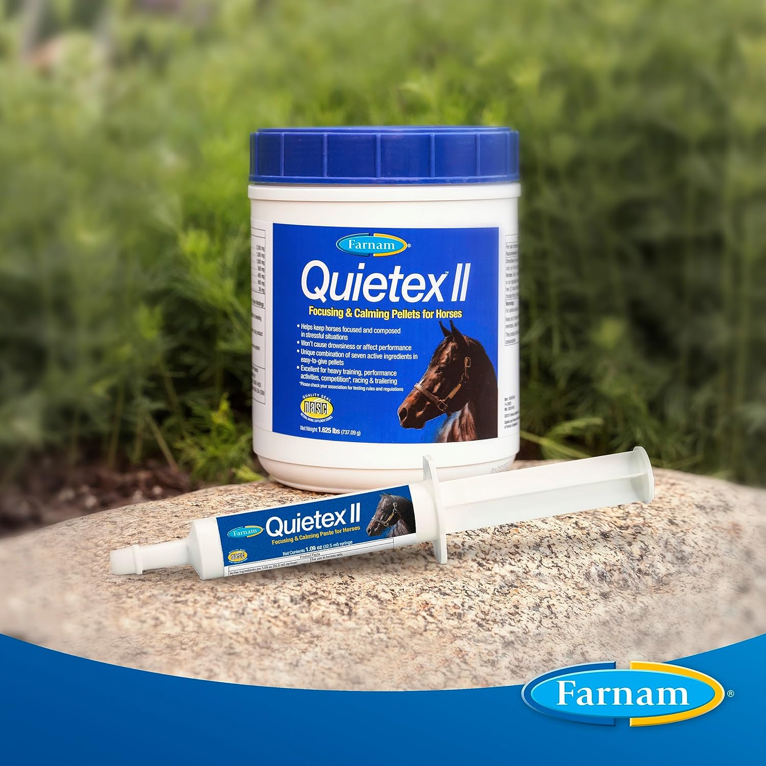 Farnam Quietex II Horse Calming Supplement Pellets - 1.625 lbs - Manage Nervous Behavior - Keep Horses Calm in Stressful Situations - 26 Day Supply