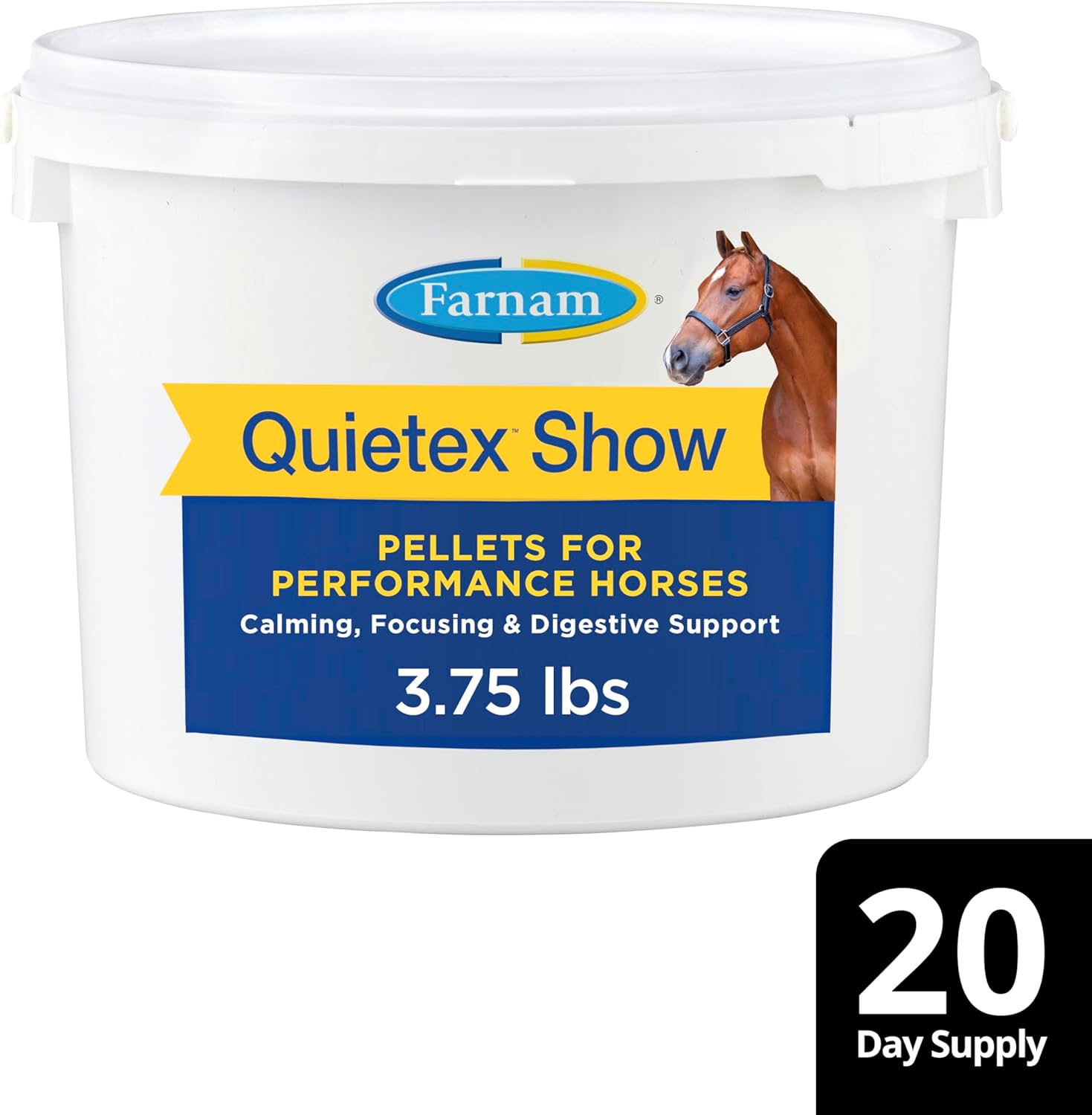 Farnam Quietex Show Pellets for Calming Nervous Horses in the Show Ring - 3.75 lbs.