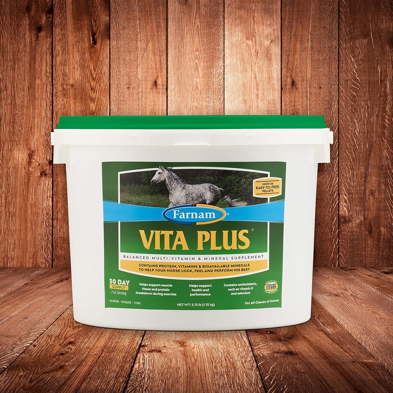Farnam Vita Plus Horse Supplement: Balanced Multi-Vitamin & Mineral for Overall Health & Performance, 3.75lbs