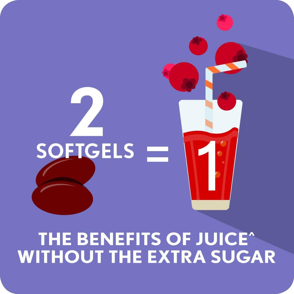 Fast-Acting AZO Cranberry Urinary Tract Health Supplement - 100 Softgels - Equivalent to 1 Glass of Cranberry Juice - Cleanses and Protects