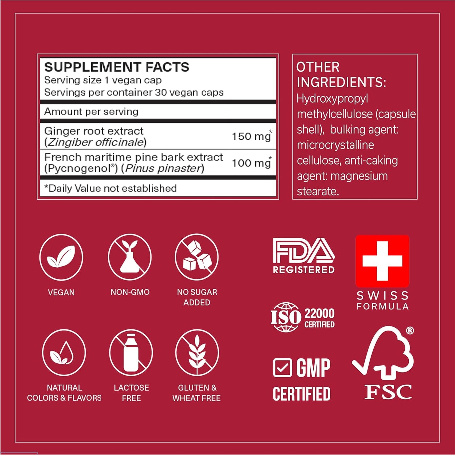 Fast-Acting Circulation Support Capsules with Pycnogenol & Ginger Root Extract | Reduce Swelling & Discomfort | Long-Haul Travel Relief