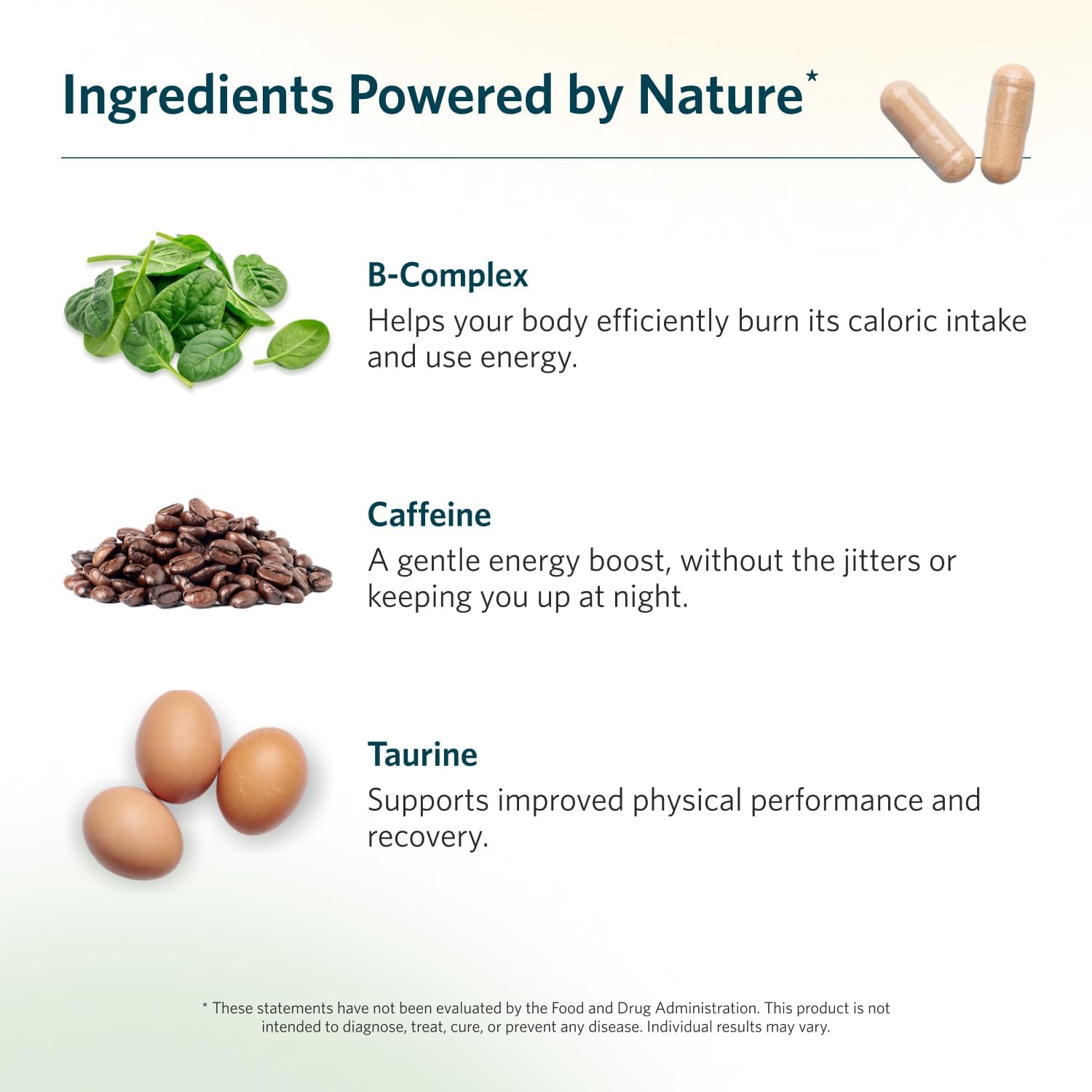 Fast-Acting Energy Supplement with Vitamin B Complex & Taurine for Alertness and Recovery - 60 Capsules