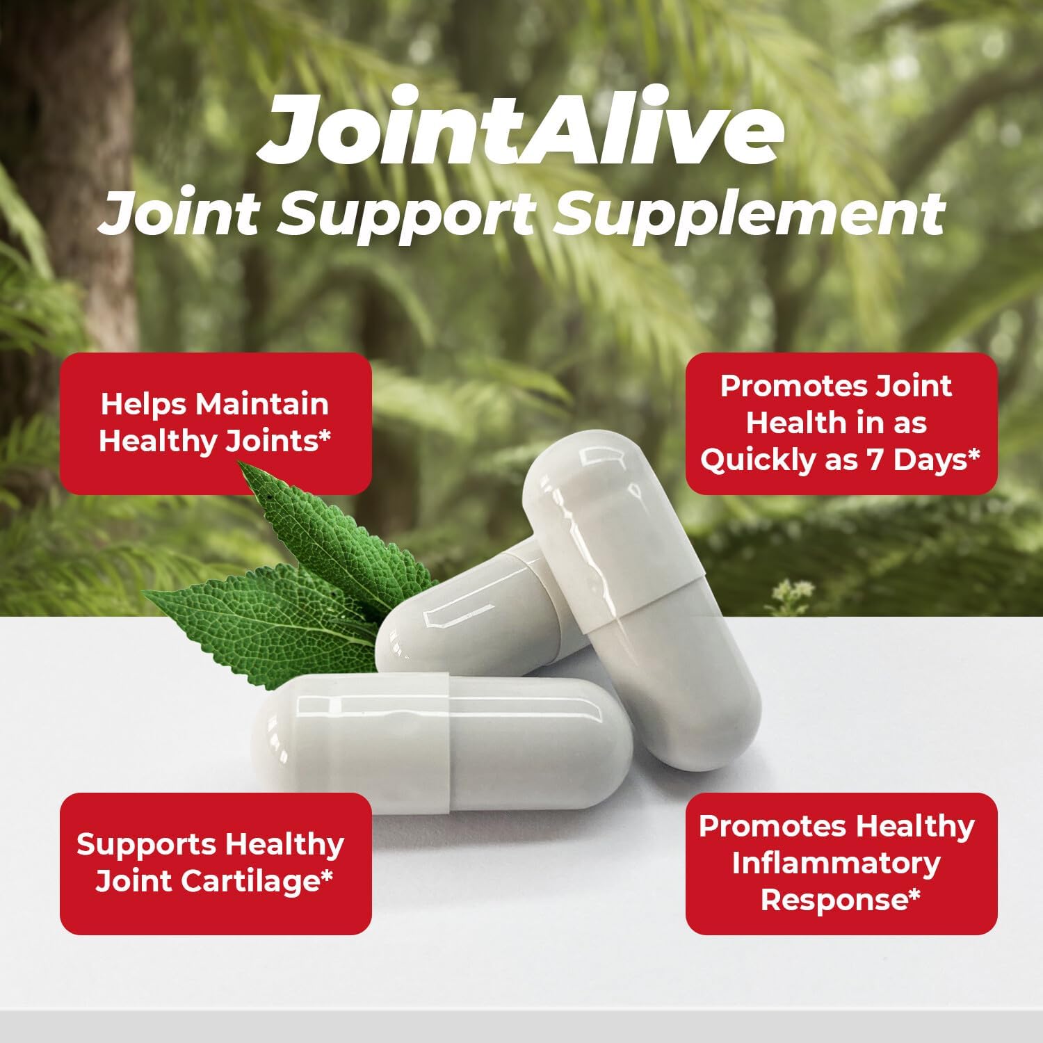 Fast-Acting JointAlive Joint Support Supplements for Women & Men - 30 Servings - Relief Discomfort, Cartilage Repair, Anti Inflammatory - Improve Flexibility in 7 Days