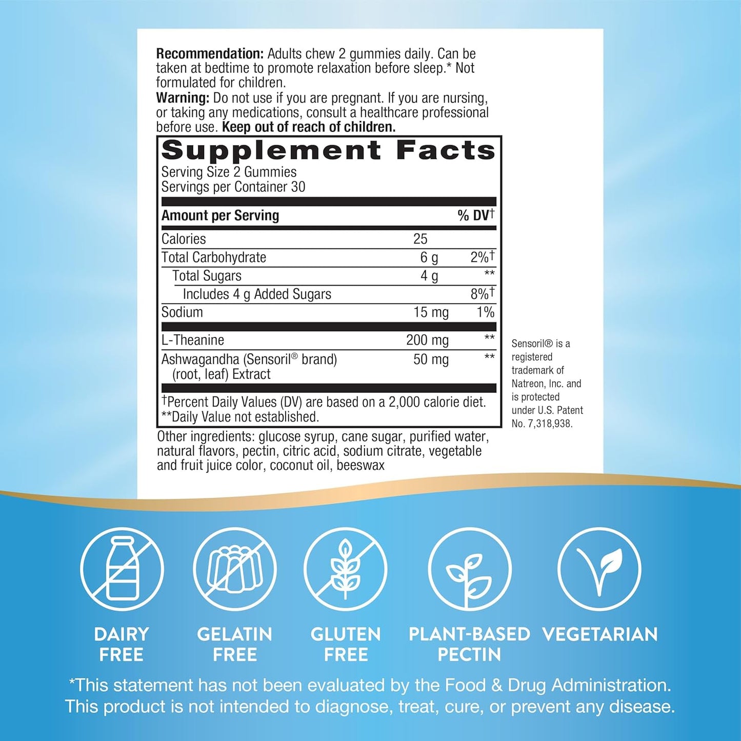 Fast-Acting Nature's Way Quick Calm Gummies with L-Theanine and Ashwagandha for Stress Relief - 60 Vegetarian Mixed Berry Flavored Gummies