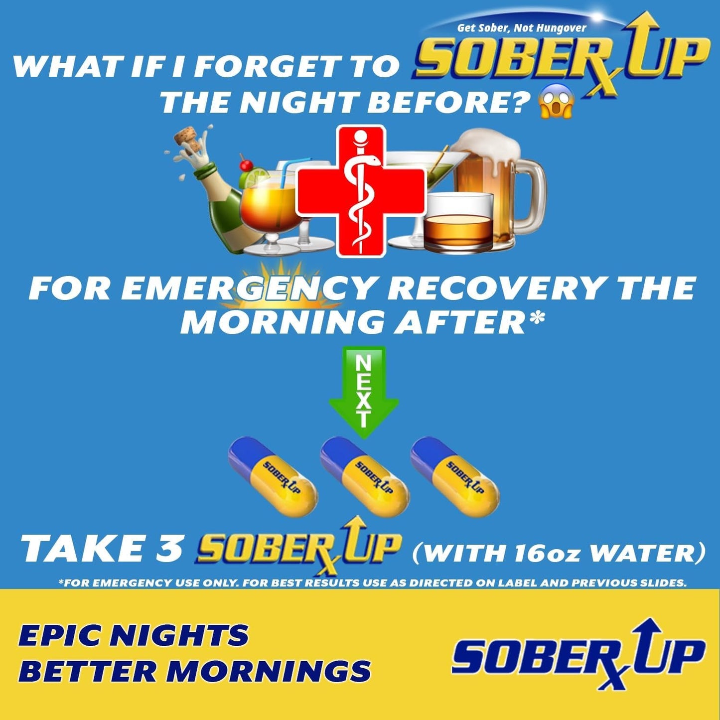 Fast-Acting Party Smart Pills for Hangover Relief with DHM and Glutathione