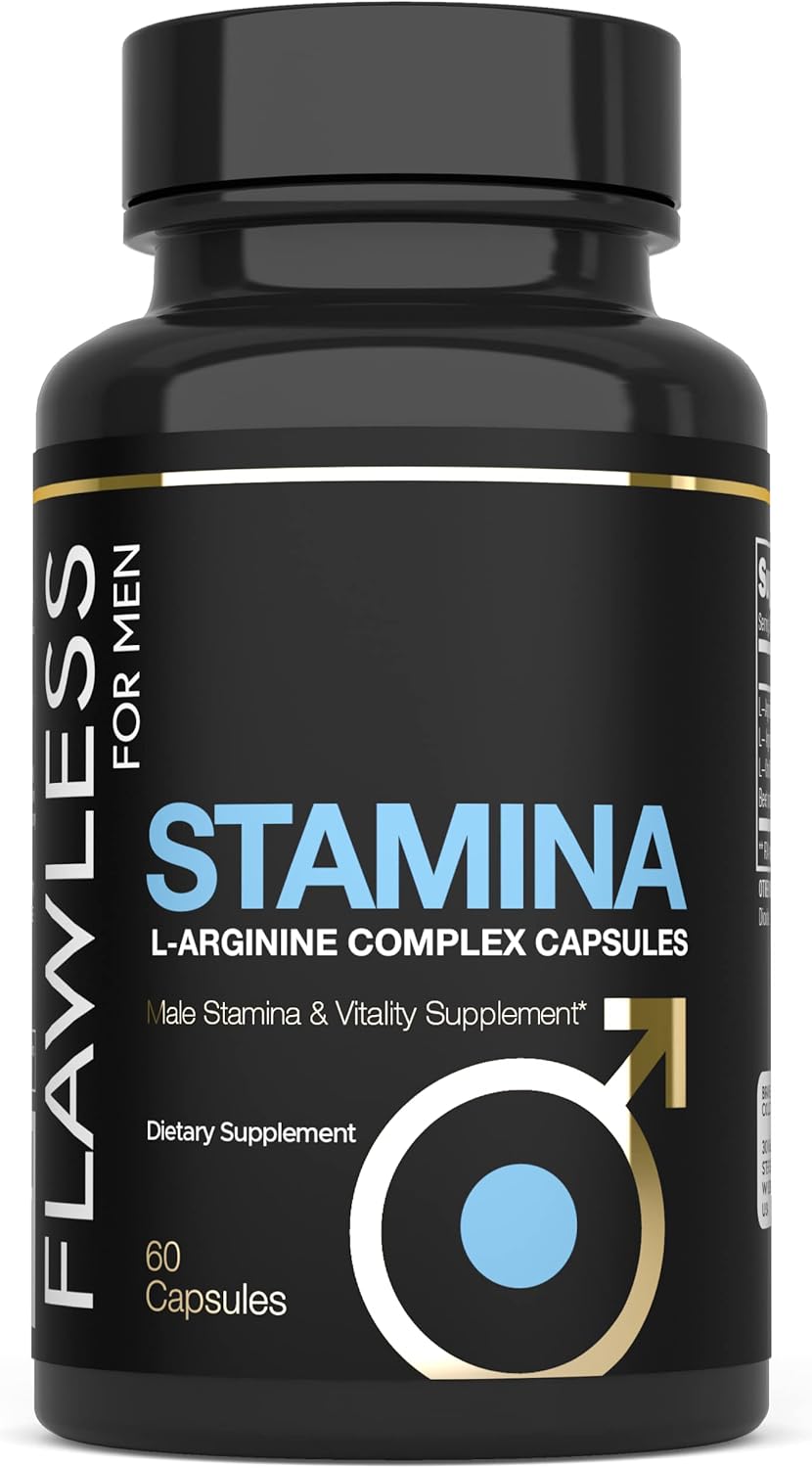 Fast-Acting Stamina Supplement for Men | L-Arginine & L-Citrulline Pills | Enhances Male Vitality, Endurance & Blood Flow | 60 Capsules
