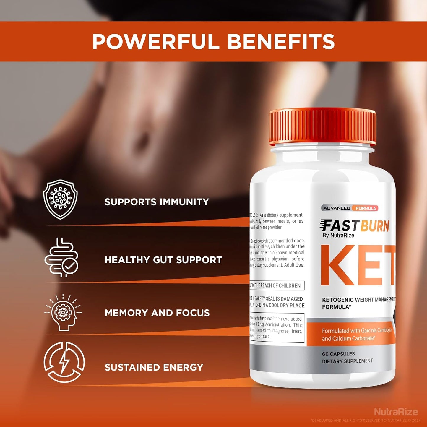 Fast Burn Keto Capsules - 2 Pack for Advance Weight Loss Support - Maximum Support Formula with All Natural Ingredients - 120 Capsules