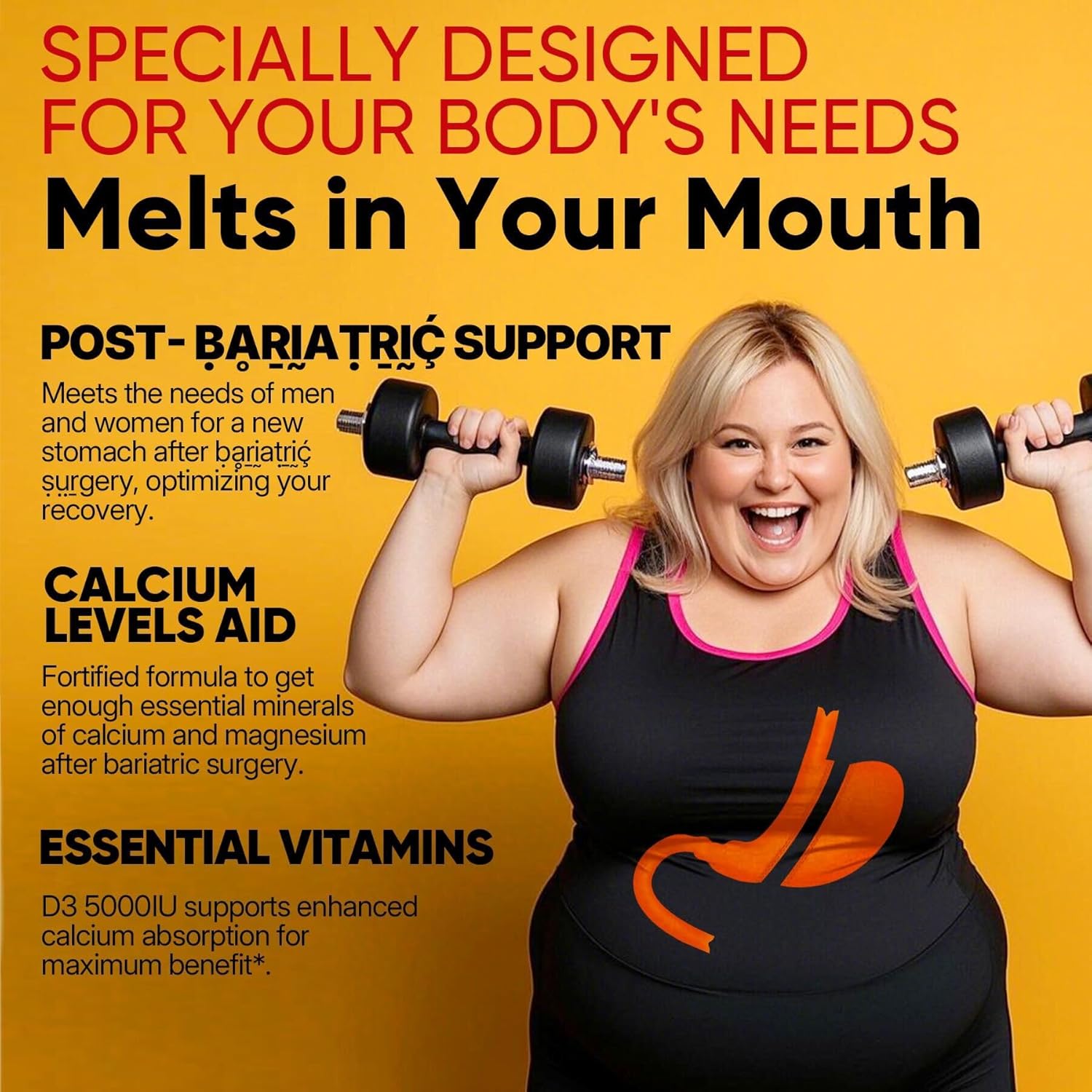 Fast Dissolve Vitamin D3 5000IU with Calcium & Magnesium - Sugar Free Chewable Supplement for Bone Strength, Teeth, Muscle, Immune Health - 100 Tablets