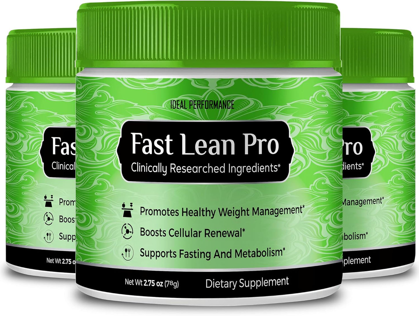 Fast Lean Pro - Advanced Formula BCAA Drink Capsules, Powder, All Natural - 3 Pack with Reviews