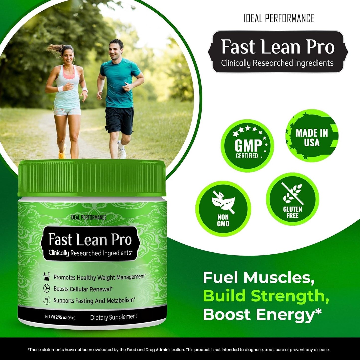 Fast Lean Pro - Advanced Formula BCAA Drink Capsules, Powder, All Natural - 3 Pack with Reviews
