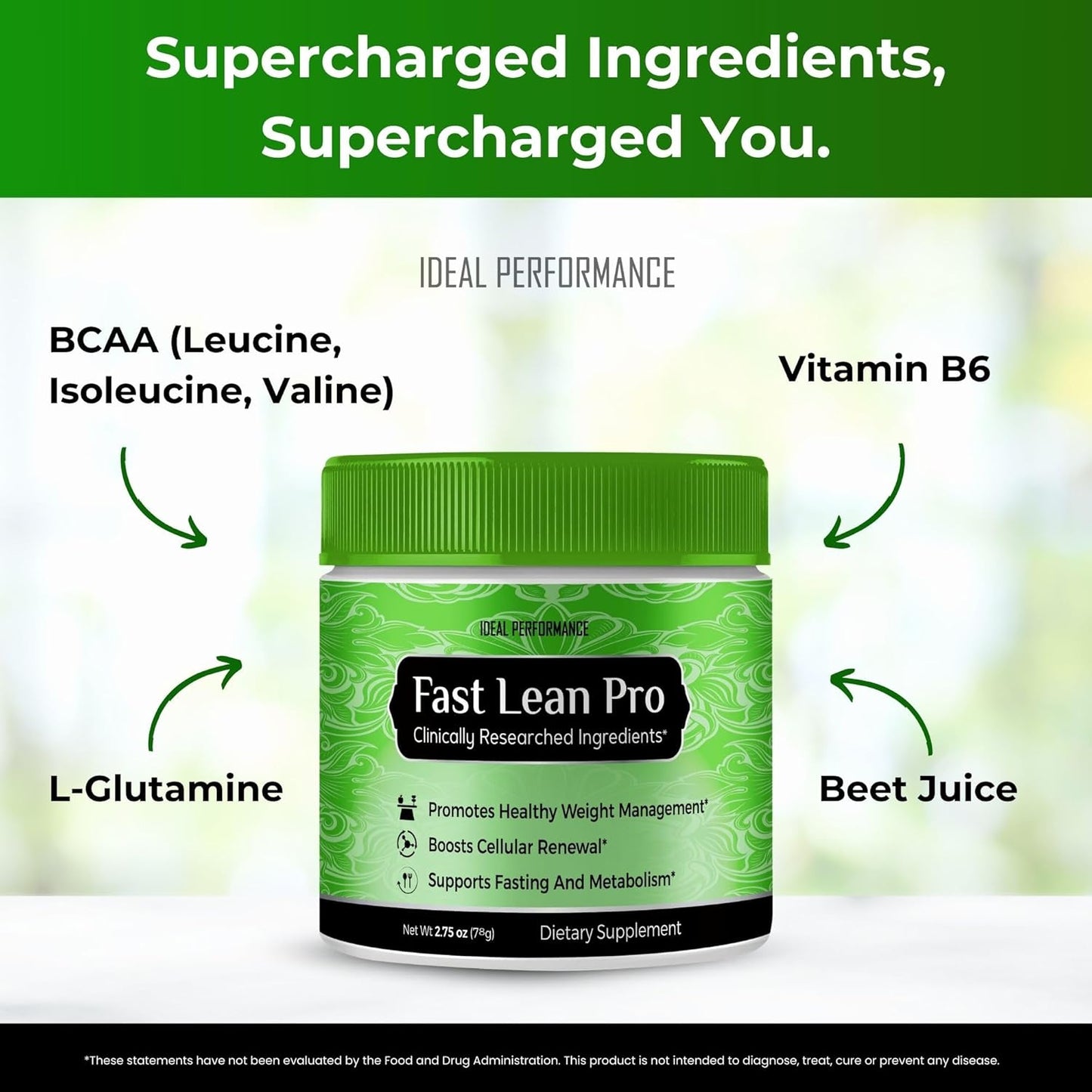 Fast Lean Pro - Advanced Formula BCAA Drink Capsules, Powder, All Natural - 3 Pack with Reviews
