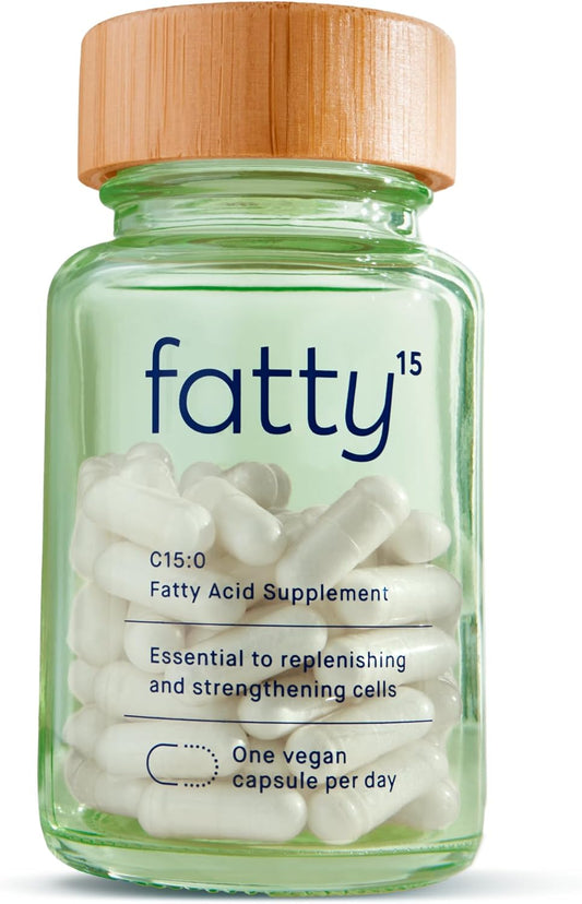 Fatty15 Pure C15:0 Pentadecanoic Acid Supplement - Triple Omega-3 Benefits - Longevity & Gut Health Support - Vegan Capsules 90ct