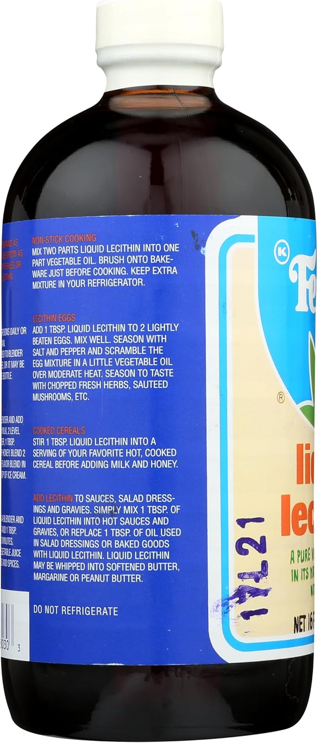 Fearn Natural Foods Liquid Lecithin - 16 oz Bottle for Healthy Living