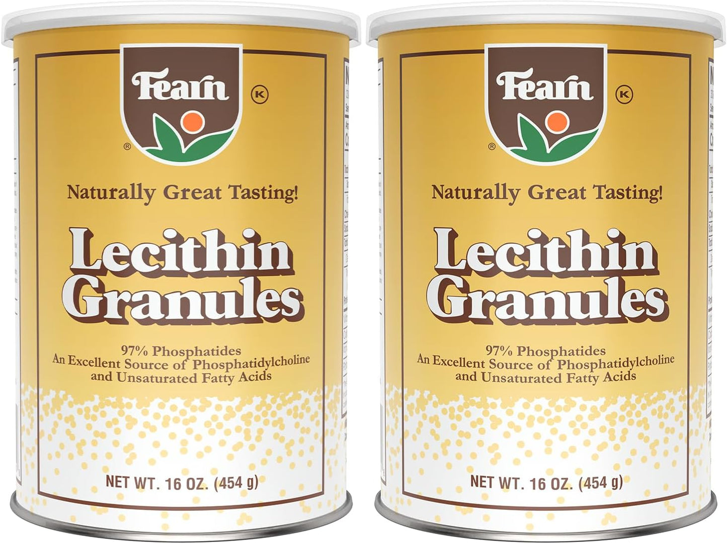 Fearn Natural Foods Soy Lecithin Granules: Fat Emulsifier Loaded with Essential Nutrients, Enhances Texture of Baked Goods & Homemade Gummies, 16 Oz x 2 Pack