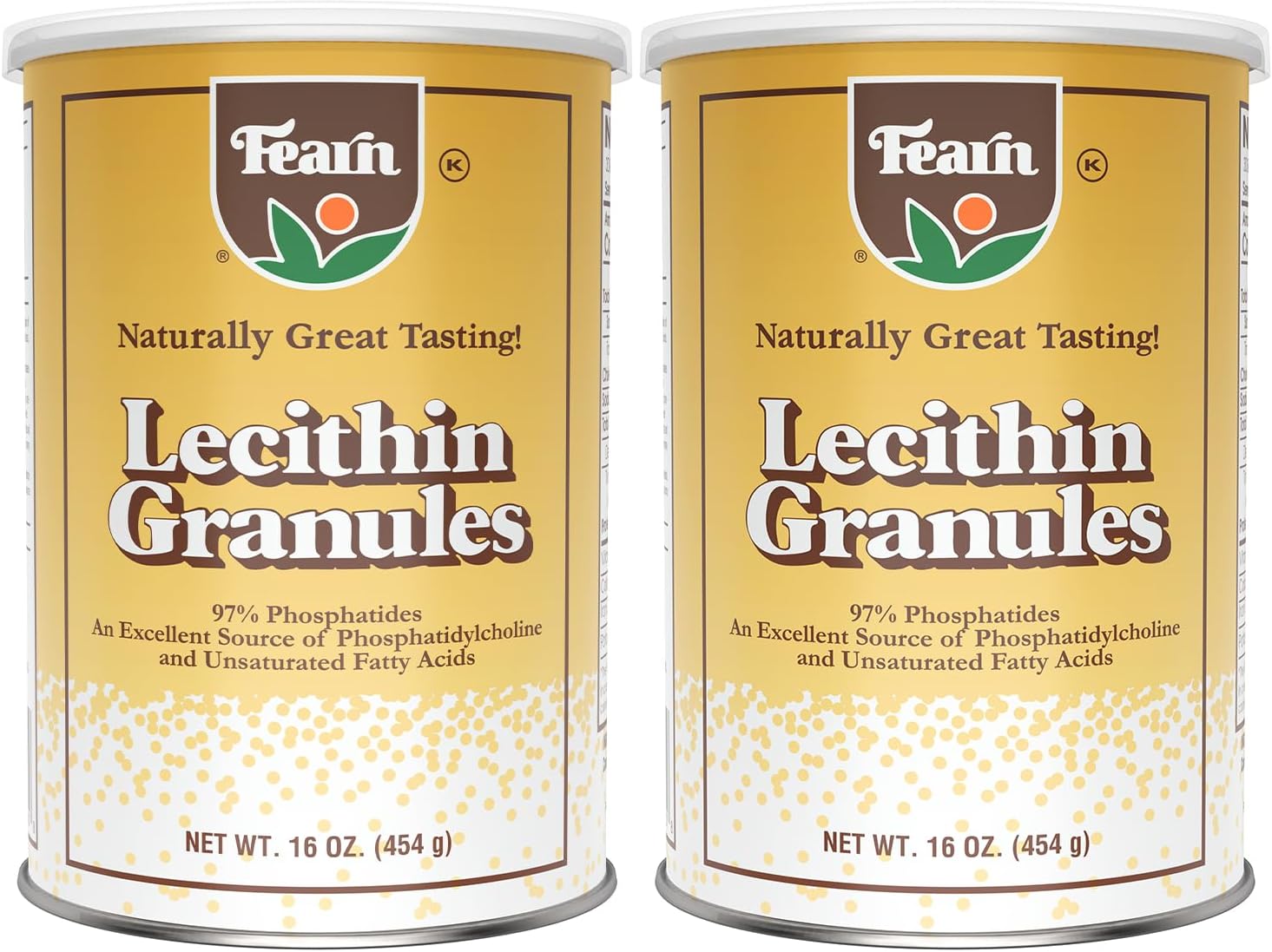 Fearn Natural Foods Soy Lecithin Granules: Fat Emulsifier Loaded with Essential Nutrients, Enhances Texture of Baked Goods & Homemade Gummies, 16 Oz x 2 Pack