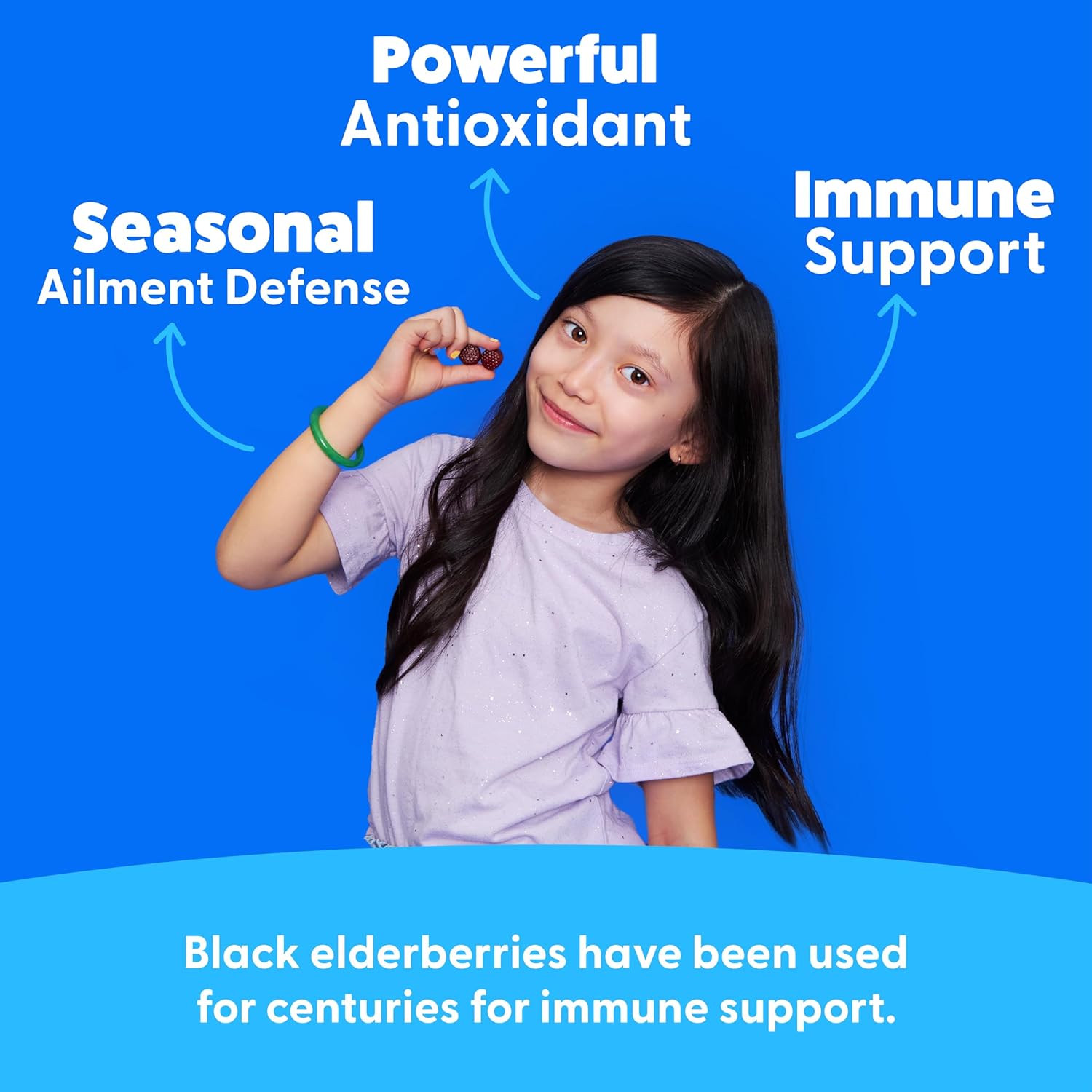 Feel Great Immune Support Gummies for Kids - Vitamin C, Zinc, Elderberry - Vegetarian Multivitamin - 60 Day Supply