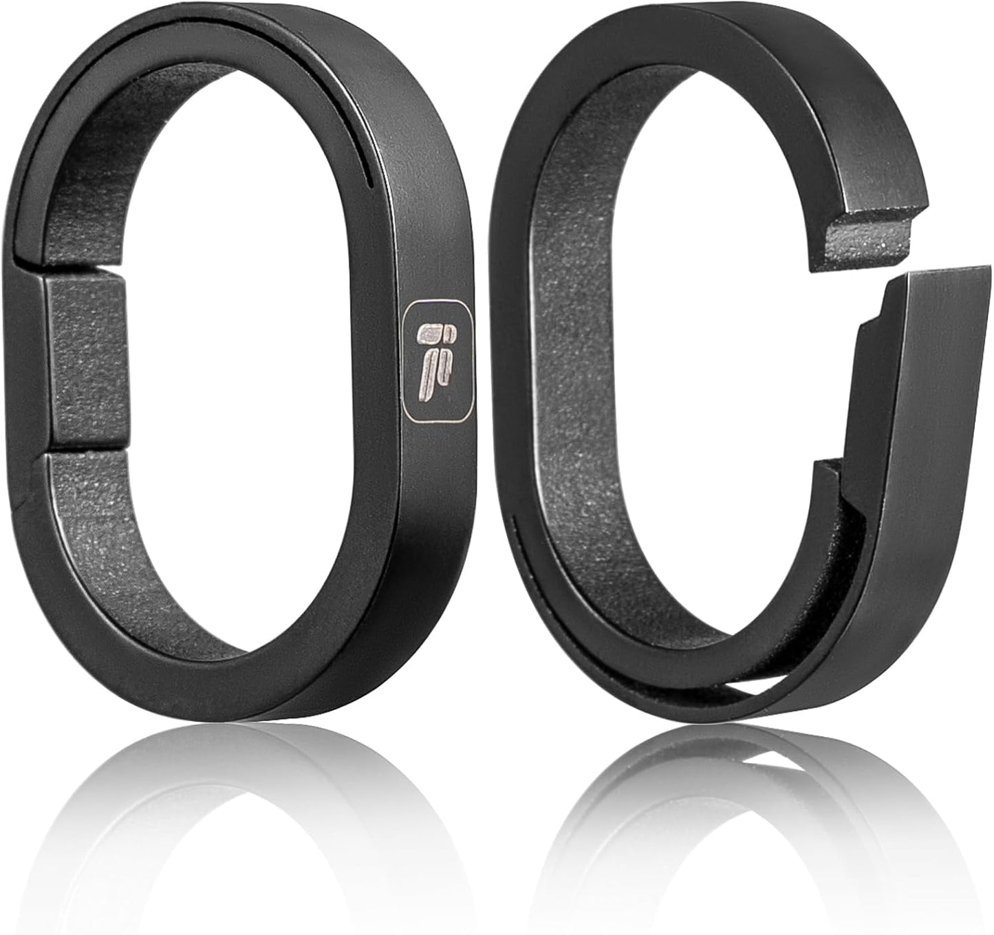 FEGVE Titanium Quick Release Small Keychain Rings with Mini Carabiner for Keys and Bags