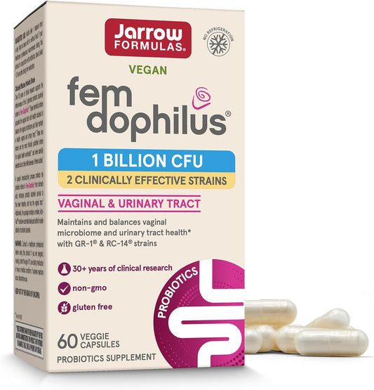 Fem-Dophilus Probiotic Capsules for Vaginal and Urinary Tract Health, 60 Veggie Capsules