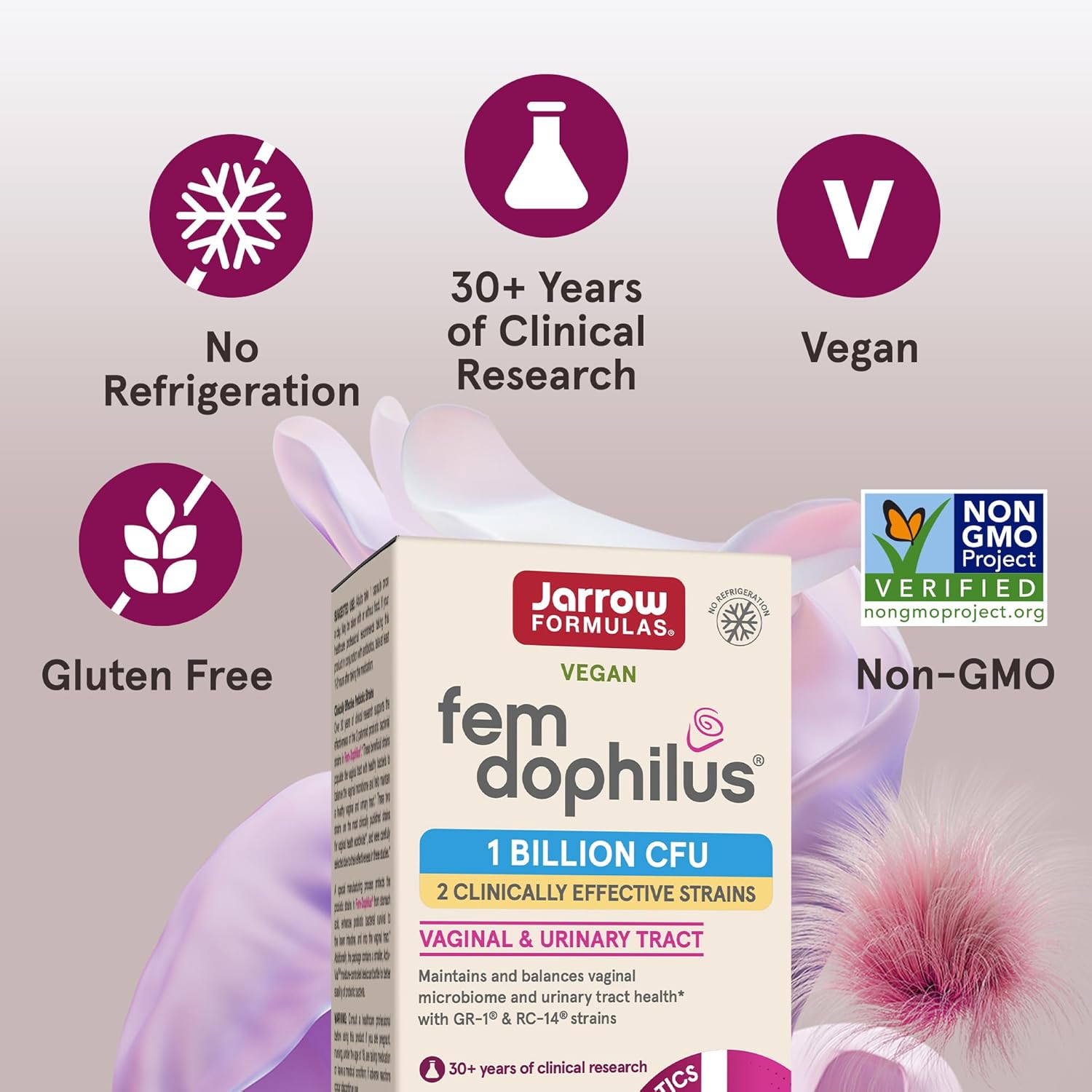 Fem-Dophilus Probiotic Capsules for Vaginal and Urinary Tract Health, 60 Veggie Capsules