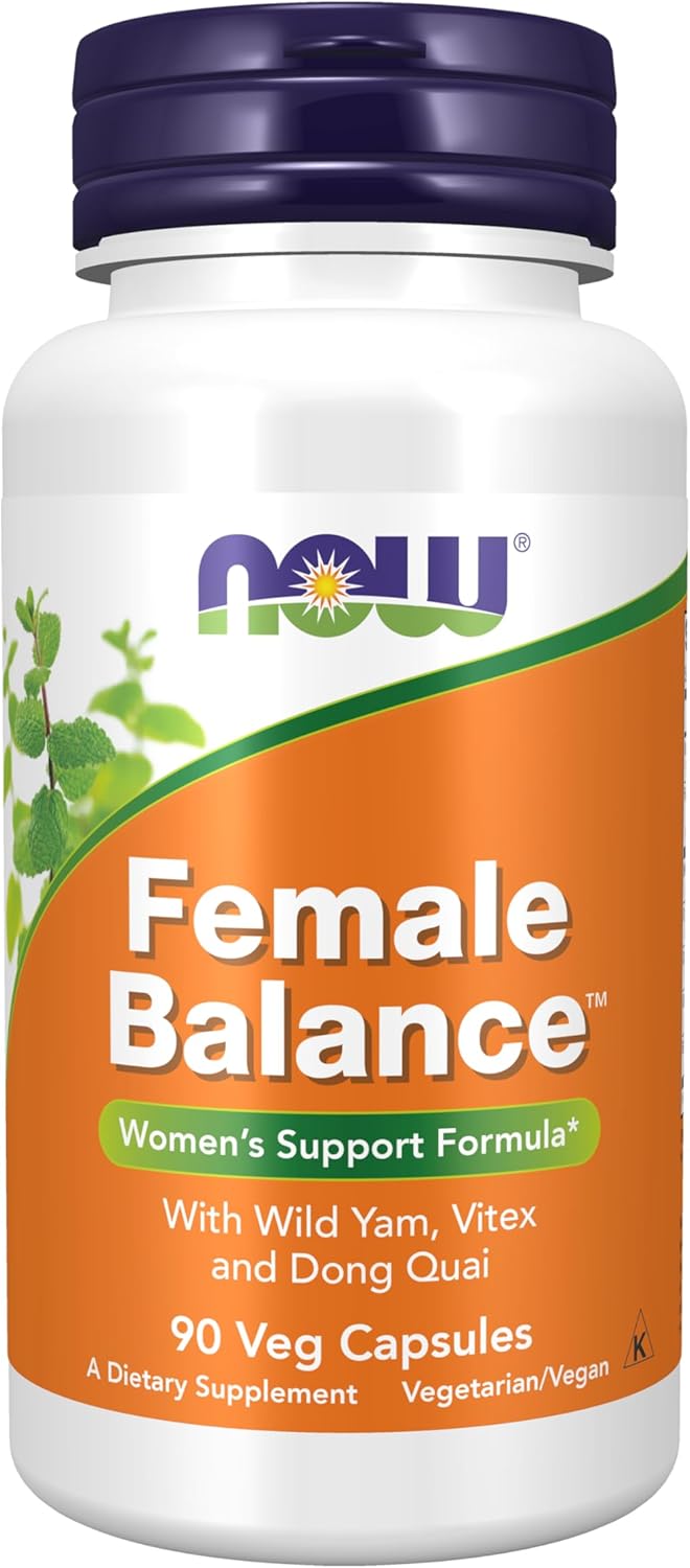 Female Balance™ Supplement with Wild Yam, Vitex, Dong Quai, GLA, Vitamin B-6, and Folate - 90 Capsules by NOW Foods