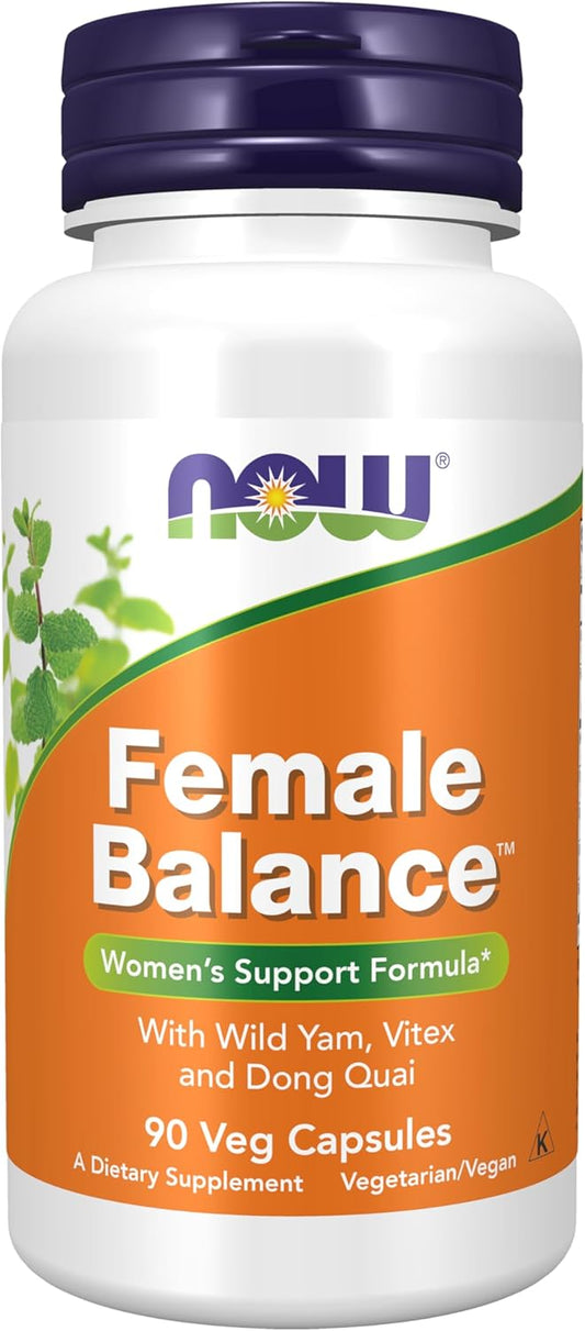 Female Balance™ Supplement with Wild Yam, Vitex, Dong Quai, GLA, Vitamin B-6, and Folate - 90 Capsules by NOW Foods