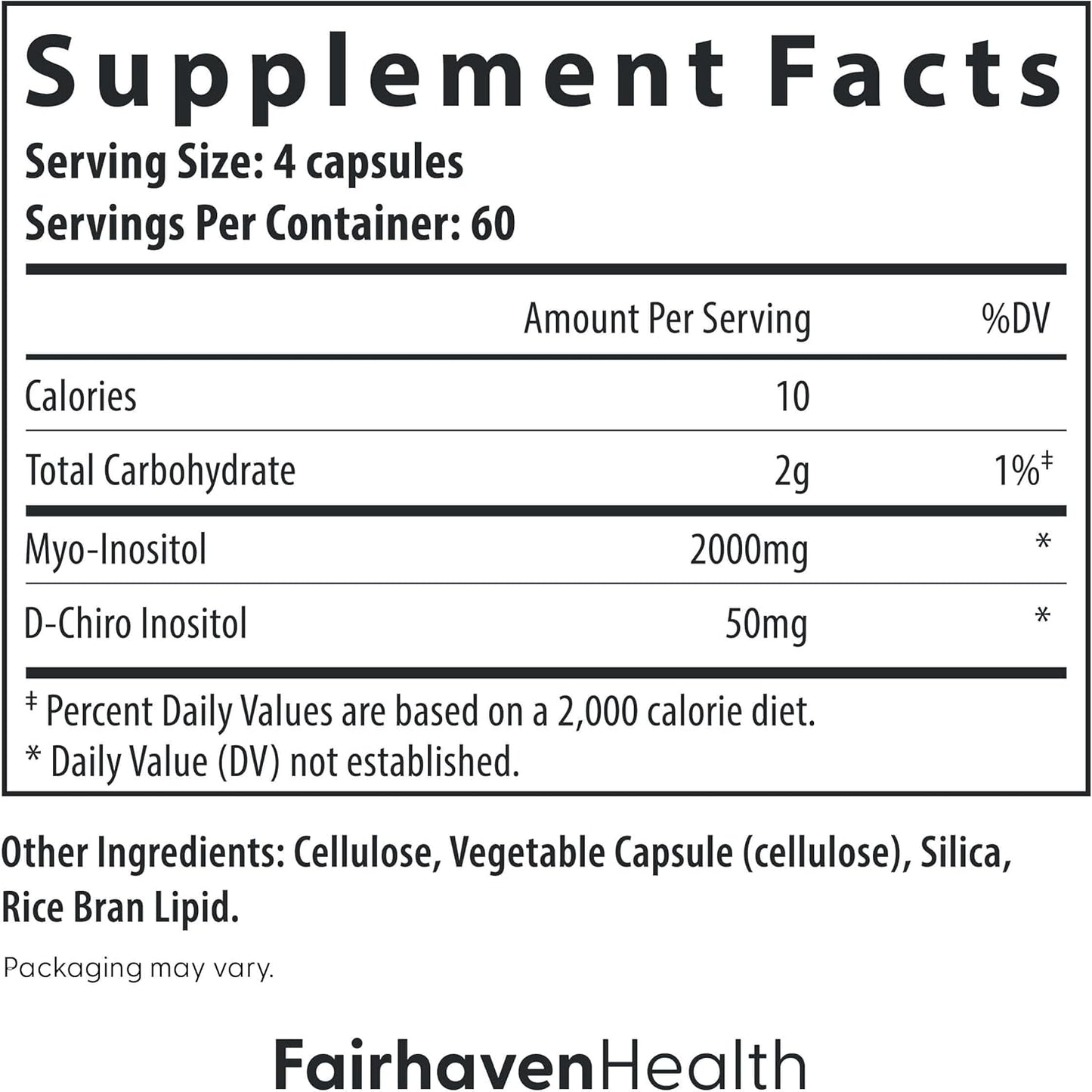 Female Fertility Supplement with Myo-Inositol and D-Chiro Inositol | Hormone Balance Support | Vitamin B8 | 240 Capsules